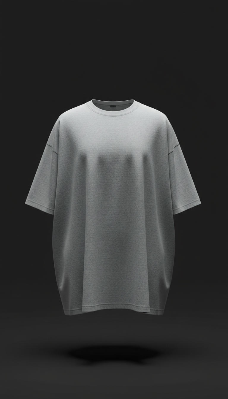 Oversized tee in concrete grey