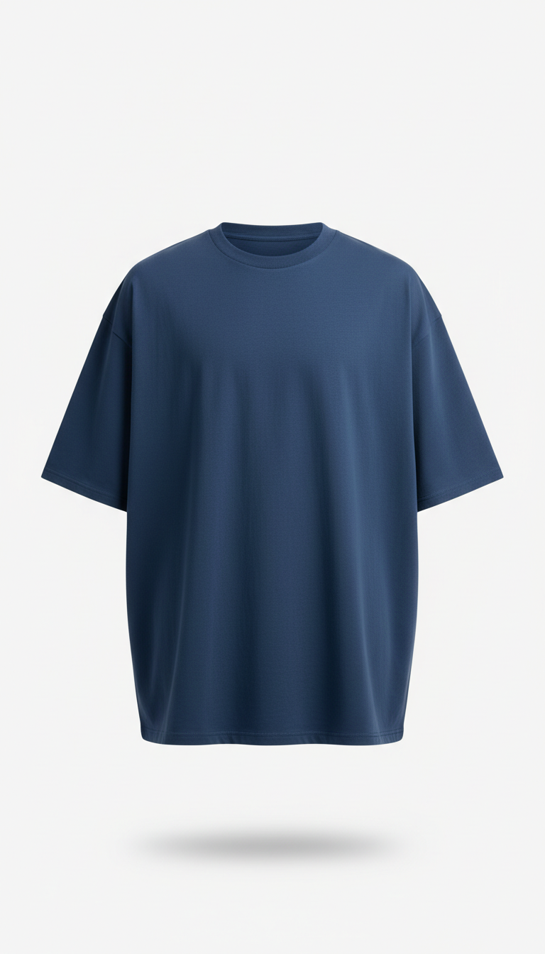 Oversized tee in steel blue